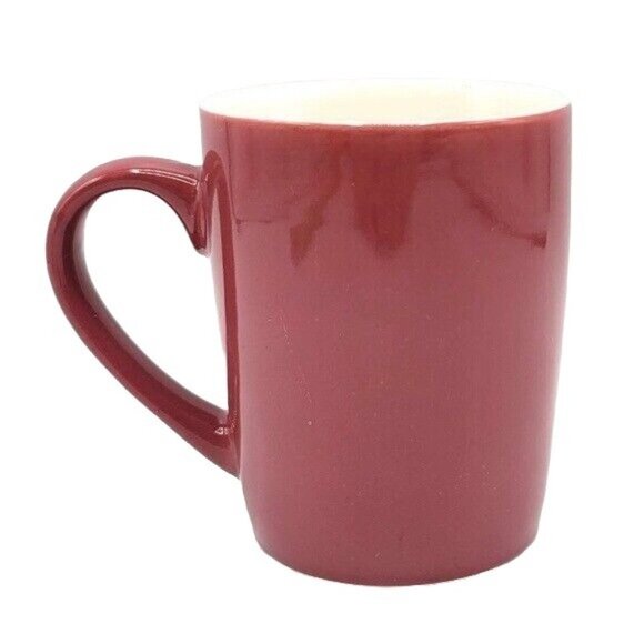 Starbucks Logo Coffee Tea Mug Red White 4" Solid Color Spell Out 2020 Round 10oz - Picture 4 of 10